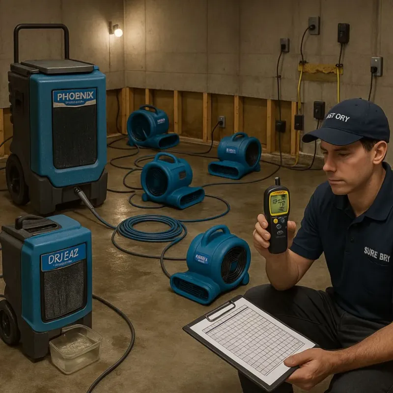 Structural Drying and Dehumidification process in Cosmopolis, WA